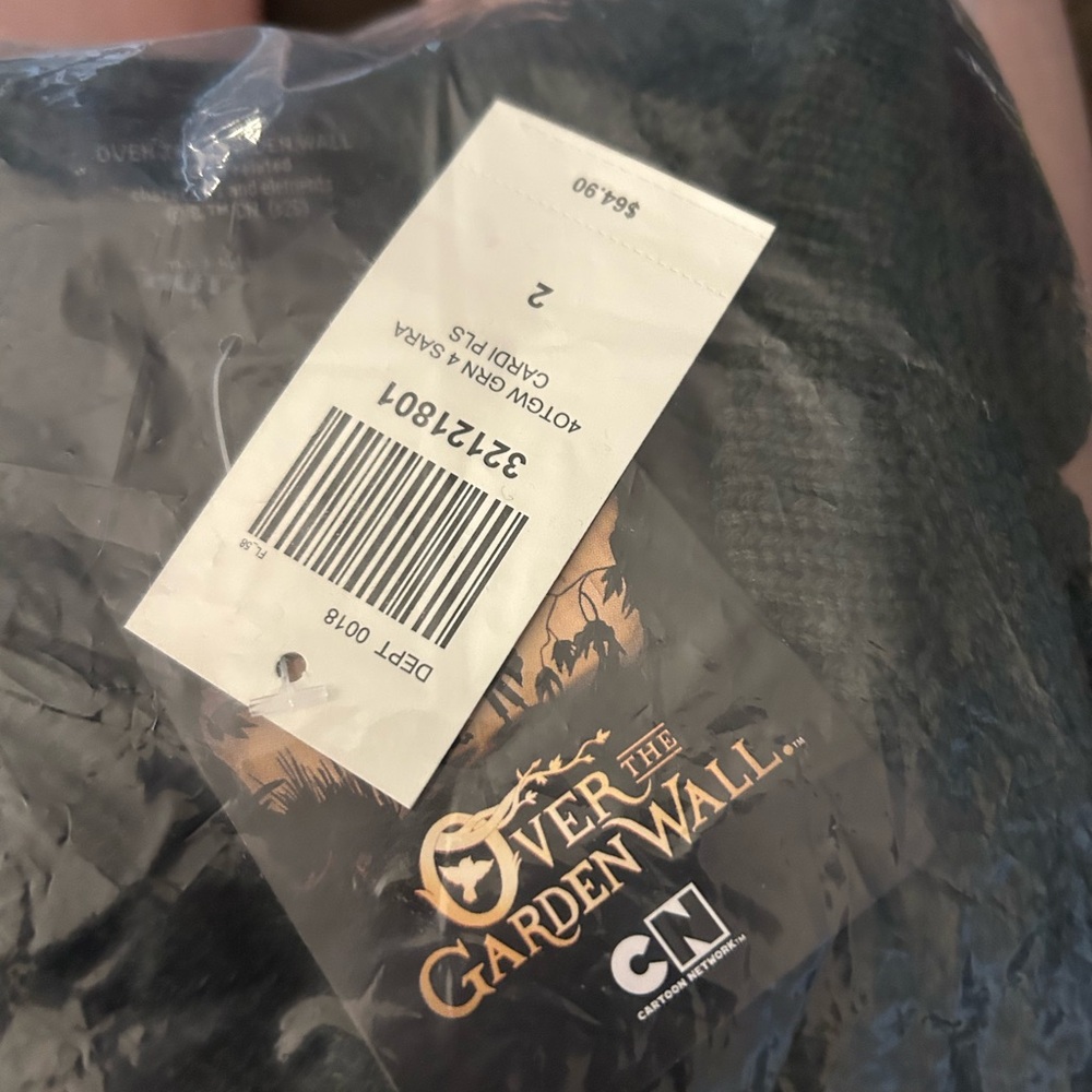 Hot Topic Over the Garden Wall Green Cardigan 2x New With Tags